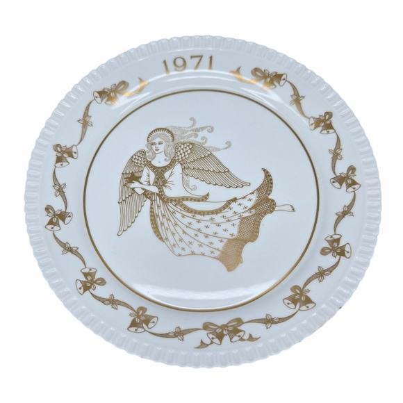 Vintage Spode 1971 Christmas Plate Angel Gold Trim Bone China 2nd in Series H149 - Picture 1 of 4